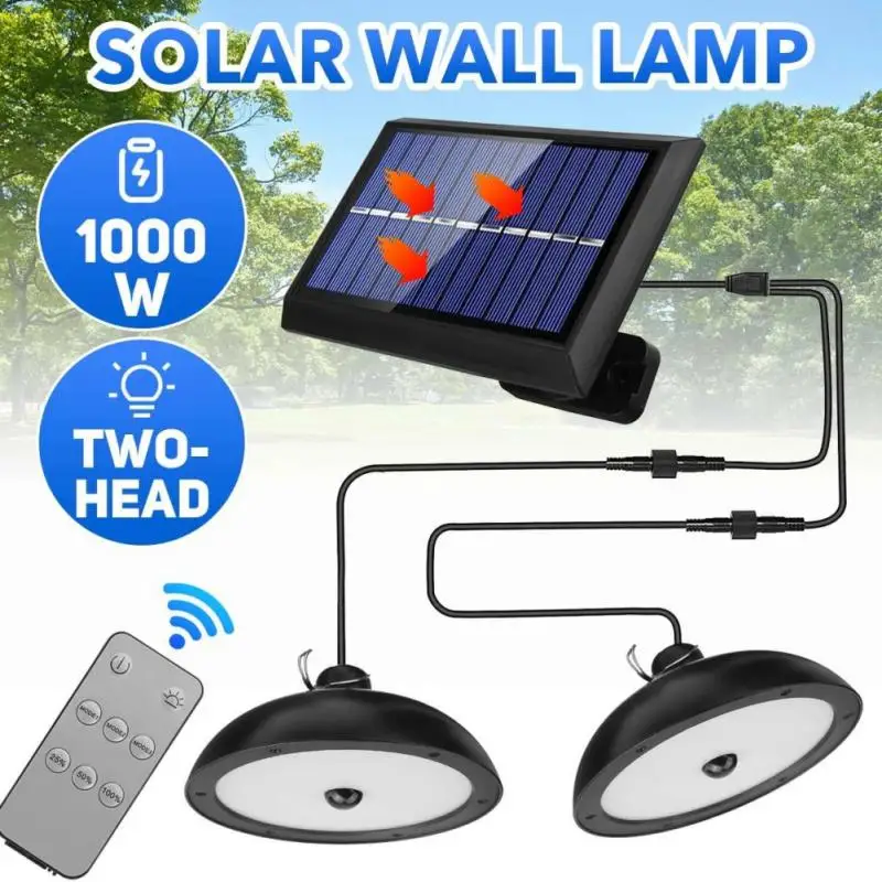 

Solar Power Pendant Street Light Single/Double Head Solar Emergency Lamp Waterproof Camping Terrace Garden Home Tent Chandelier