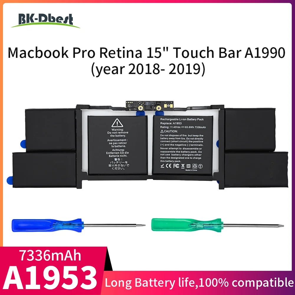 Аккумулятор BK-Dbest A1953 для ноутбука Macbook NEW Touch Bar Pro 15 дюймов A1990 высокого качества