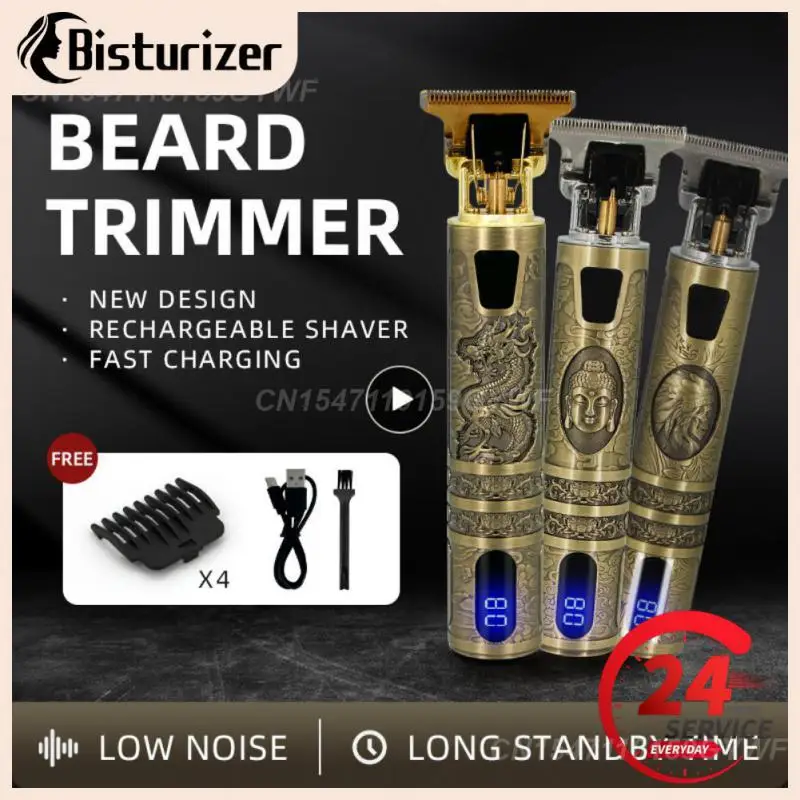 

Professional Vintage Electric Hair Trimmer USB Rechargeable For Man Cordless Clippers Beard Hair Cutting Machine Barber