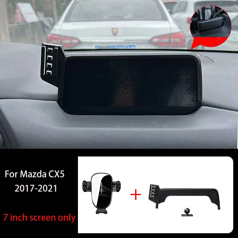 

Автомобильный держатель телефона для Mazda CX5 CX-5 2017-2021, 7-дюймовый экран, фиксированный навигационный кронштейн, крепление для беспроводного зарядного устройства, автомобильная мобильная подставка