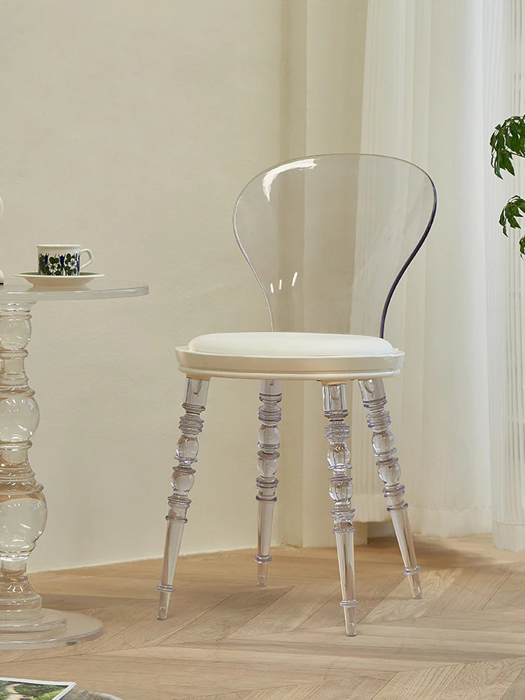 

Acrylic Dining Chair Living Room Chairs Chaise Lounge Transparent Makeup Chair Lounge Chair Nordic Armchair Modern Office Chairs