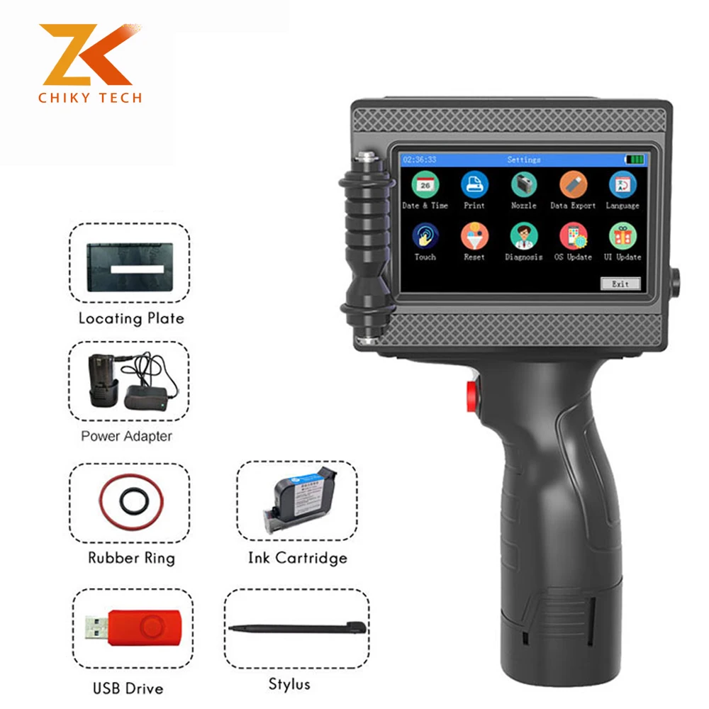 

12,7 мм умный ручной струйный принтер термальный TIJ Кодирование даты истечения срока годности Qr-код логотип без шифрования 28 языков Быстросохнущий принтер