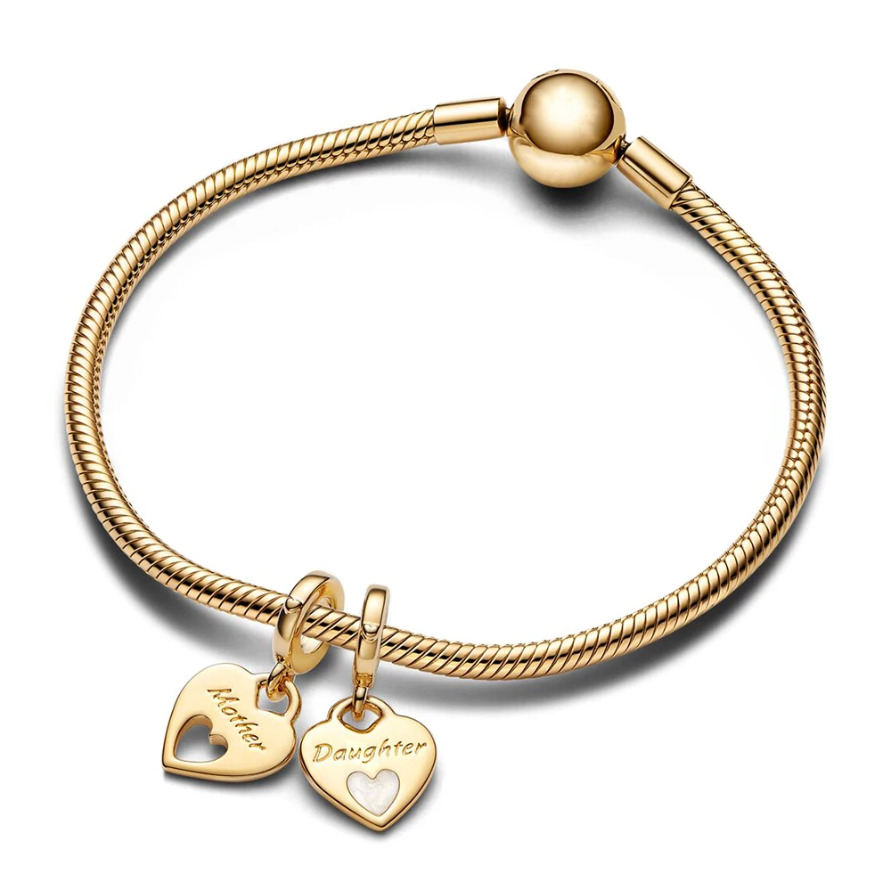 Двойные подвески в форме сердца бусины для матери и дочери подходят