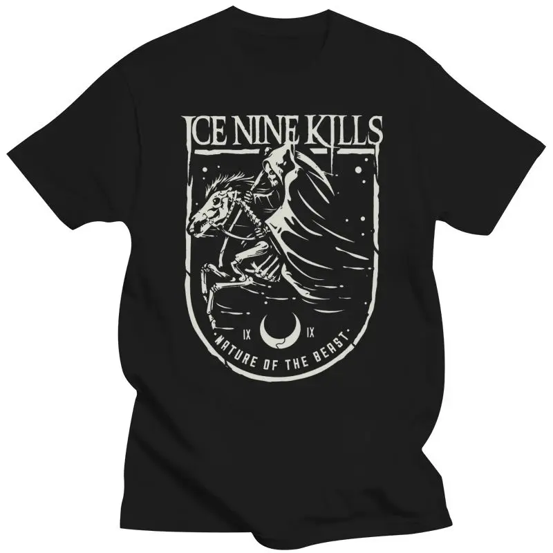 

Ice Nine Kills MenSkeleton Horse T Shirt Black Classic Cotton Men Round Collar Short Sleeve Top Tee Fashion MenT Shirts
