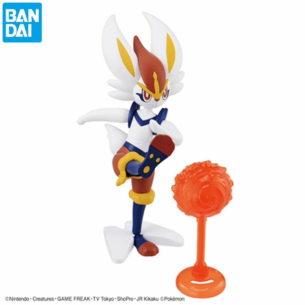 

Original BANDAI Pokemon Anime Figures Sword and Shield Cinderace PVC Action Figure Assemble Model Figurals Banpresto Toys Doll