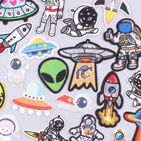 ufo alien astronaut embroidery patch for clotching accessories for sewing sports shoes patch crochet flowers jeans badge brand