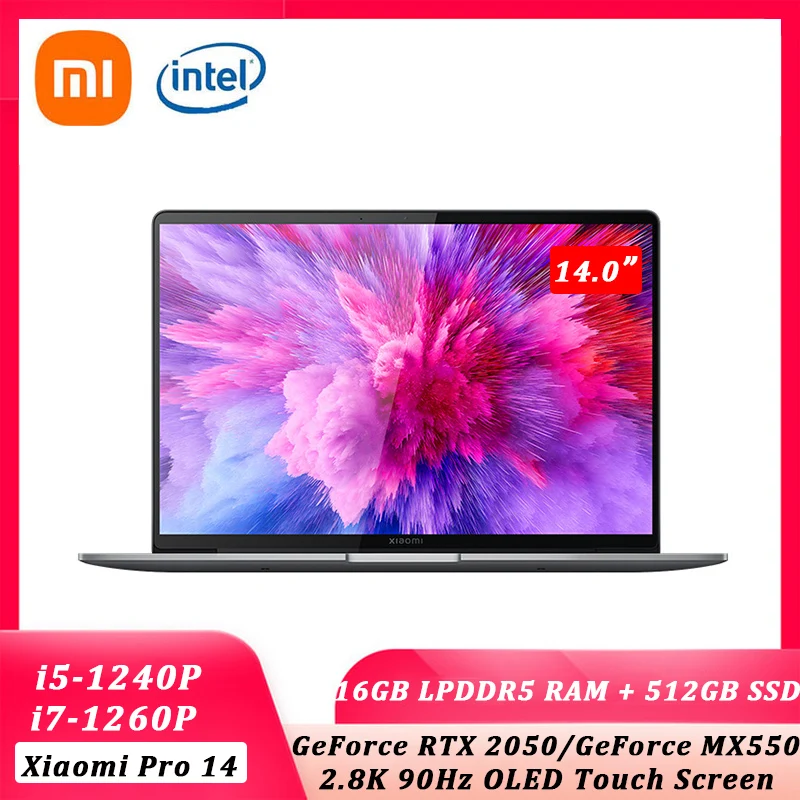 

Xiaomi Pro 14 Laptop 2022 New Intel i7-1260P/i5-1240P RTX2050 16GB LPDDR5 RAM 512GB SSD 2.8K 90Hz OLED Touch Screen Notebook PC