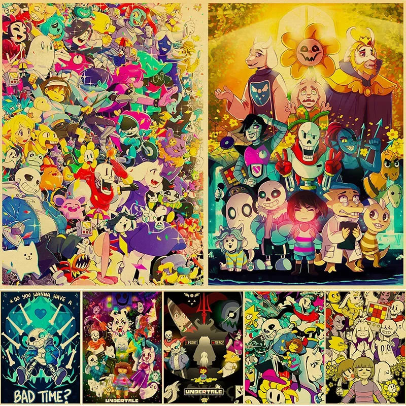 

Vintage Kraft Paper Poster of Role Playing Plot Game Cartoon Anime Sticker Apply To Home Gamer Room Art Wall Decor