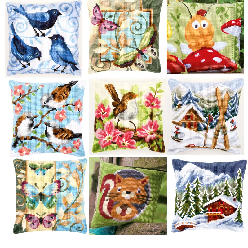 Незаконченная искусственная кожа вышивка холщовая подушка наволочка для