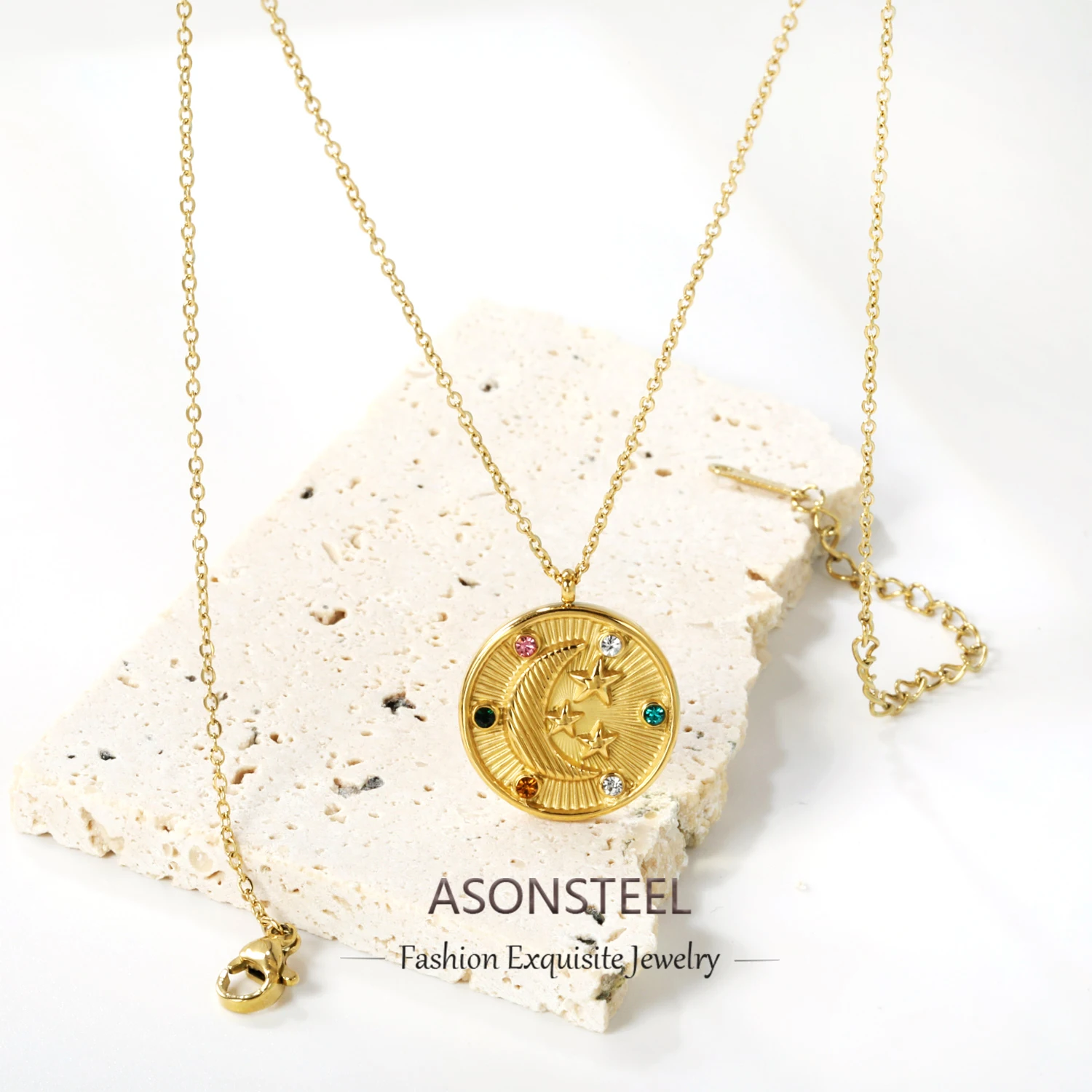 ASONSTEEL китайский стиль 18-каратное позолоченное ожерелье с подвеской Древо жизни и