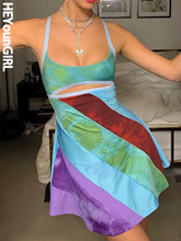 Heyoungirl-vestido corto de verano sin mangas para mujer...