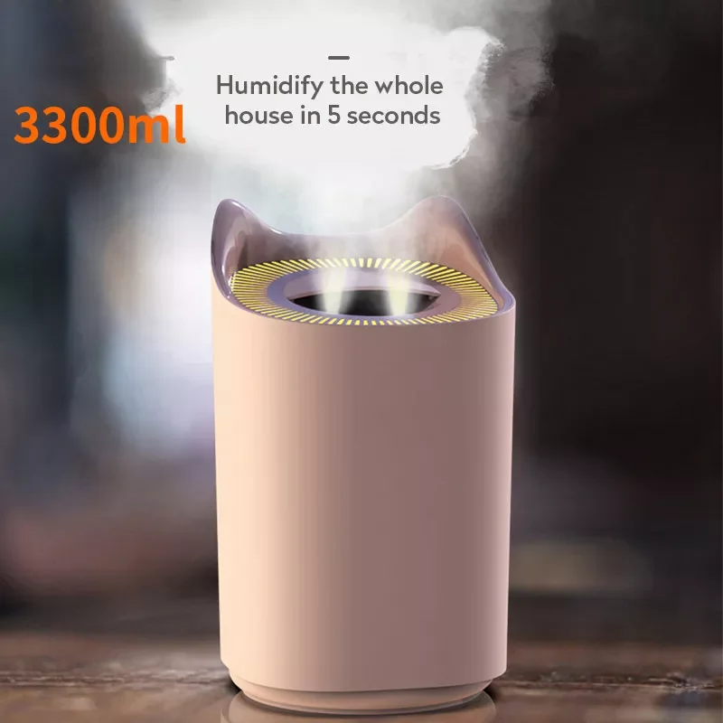 New in Air Humidifier Essential Oil Aroma Diffuser Double Nozzle With Coloful LED Light Ultrasonic Humidifiers Aromatherapy Diff