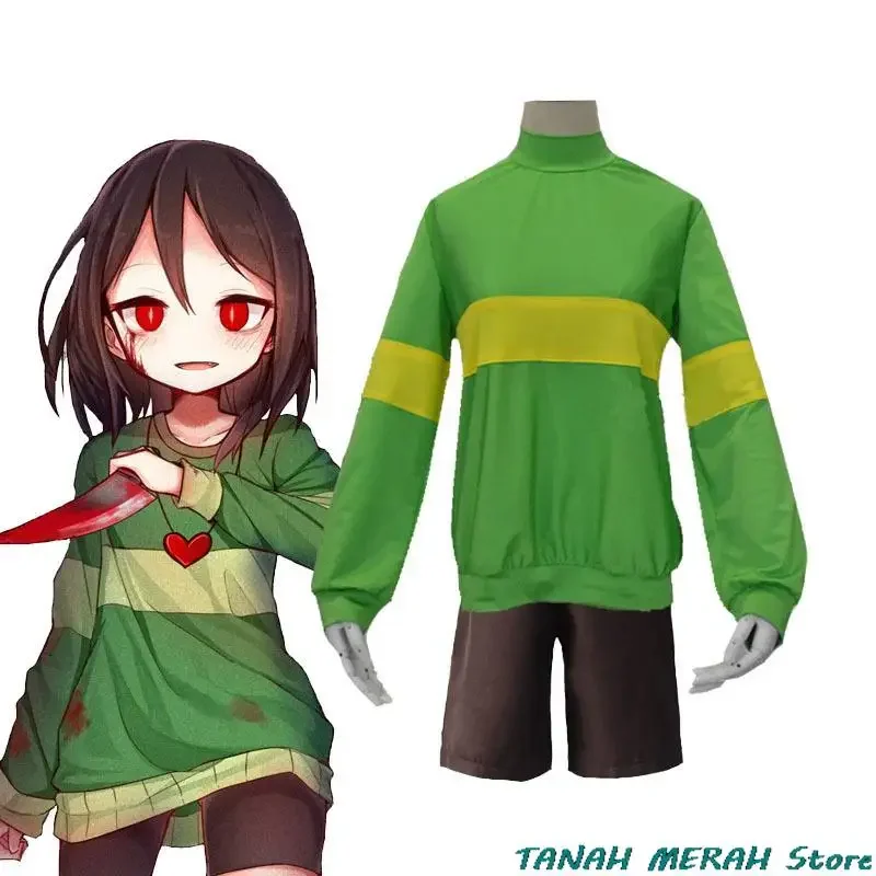 Игра Undertale Chara Frisk Косплей Костюм Аниме Высокий воротник Толстовки для взрослых