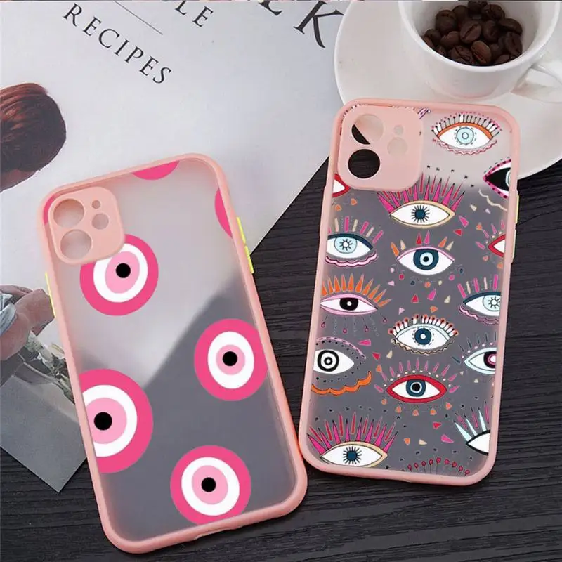 

Lucky Blue Evil Eye Abstract Phone Case matte transparent For iphone 11 12 13 7 8 plus mini x xs xr pro max cover