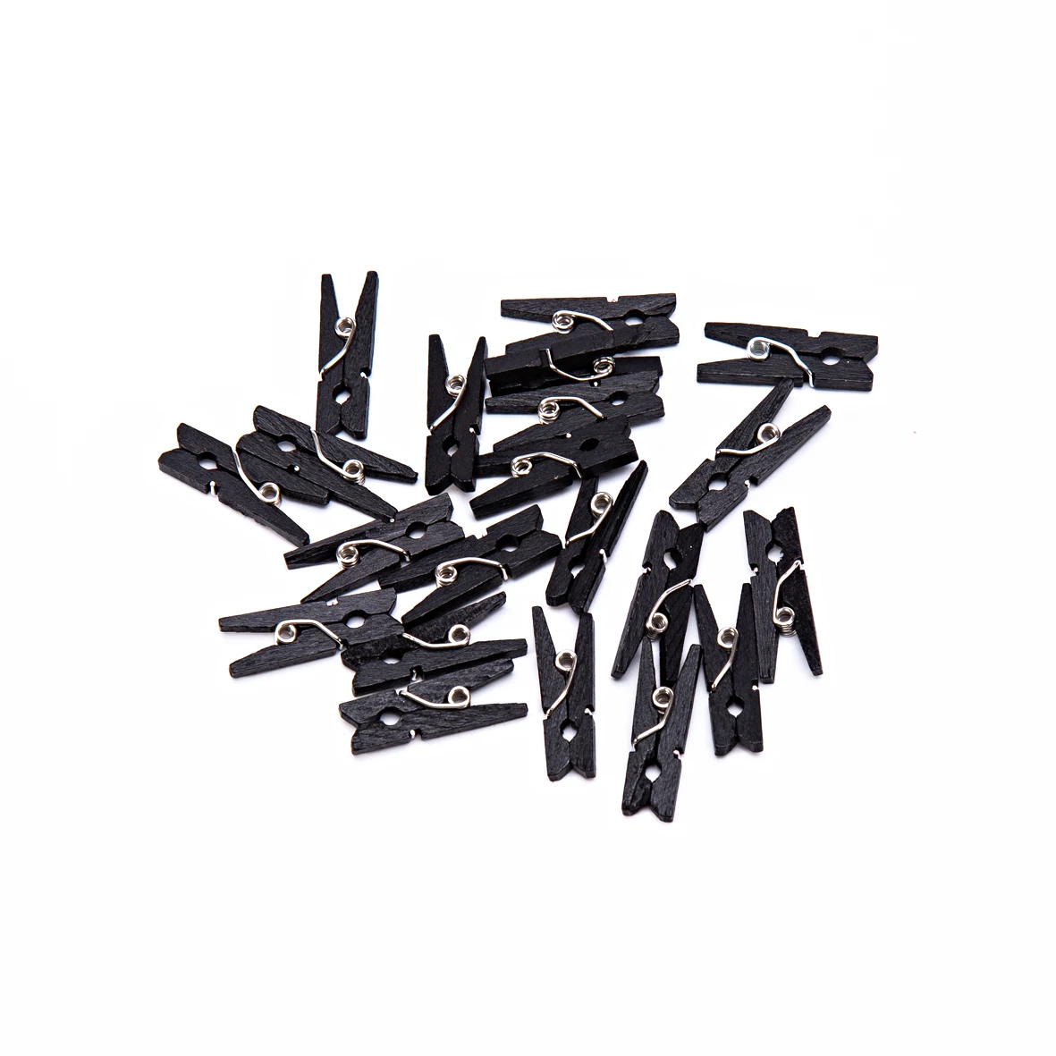 

1000pcs Birch Wood Clothes Pins Pegs Mini Clothespins Peg Clips Card Holder Wedding Decorations Black 25mm