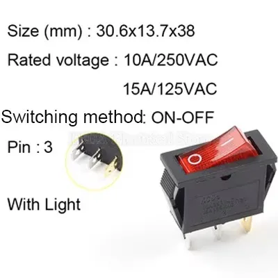 5 шт. пластиковый переключатель KCD3 2/3-позиционный