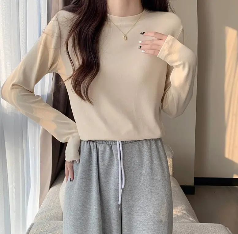 

Cotton Long sleeved T-shirt Women's Bottom Top