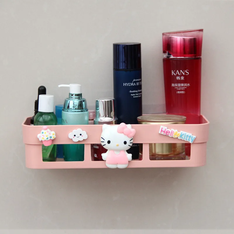 

Kawaii Sanrio Storage Rack Hello Kittys Accessories Cute Anime Punch Free Toiletries Bathroom Washroom Shelves Toys Girls Gift