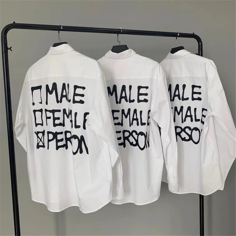 

Vetements Shirt Men Women 1:1 Best Quality Male Female Person Printing On The Back Oversize V Embroidery VTM Long Sleeve Top