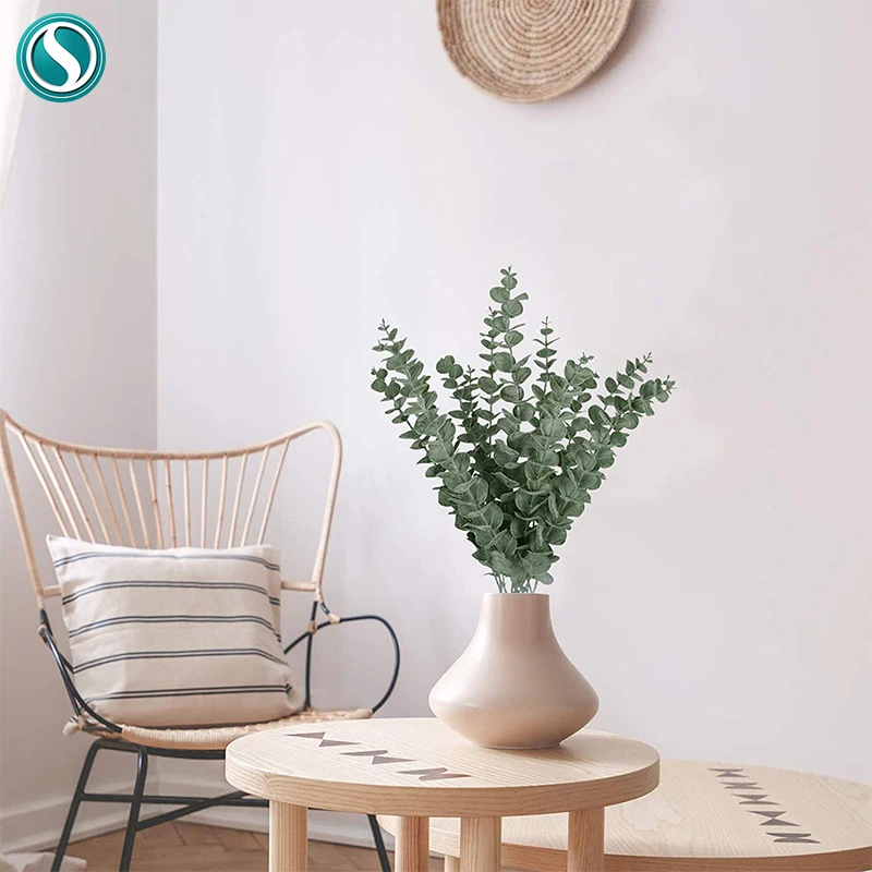 

Artificial eucalyptus leaves home vase decoration 1pc 45cm eucalyptus flower arrangement plant diy festival wedding decoration