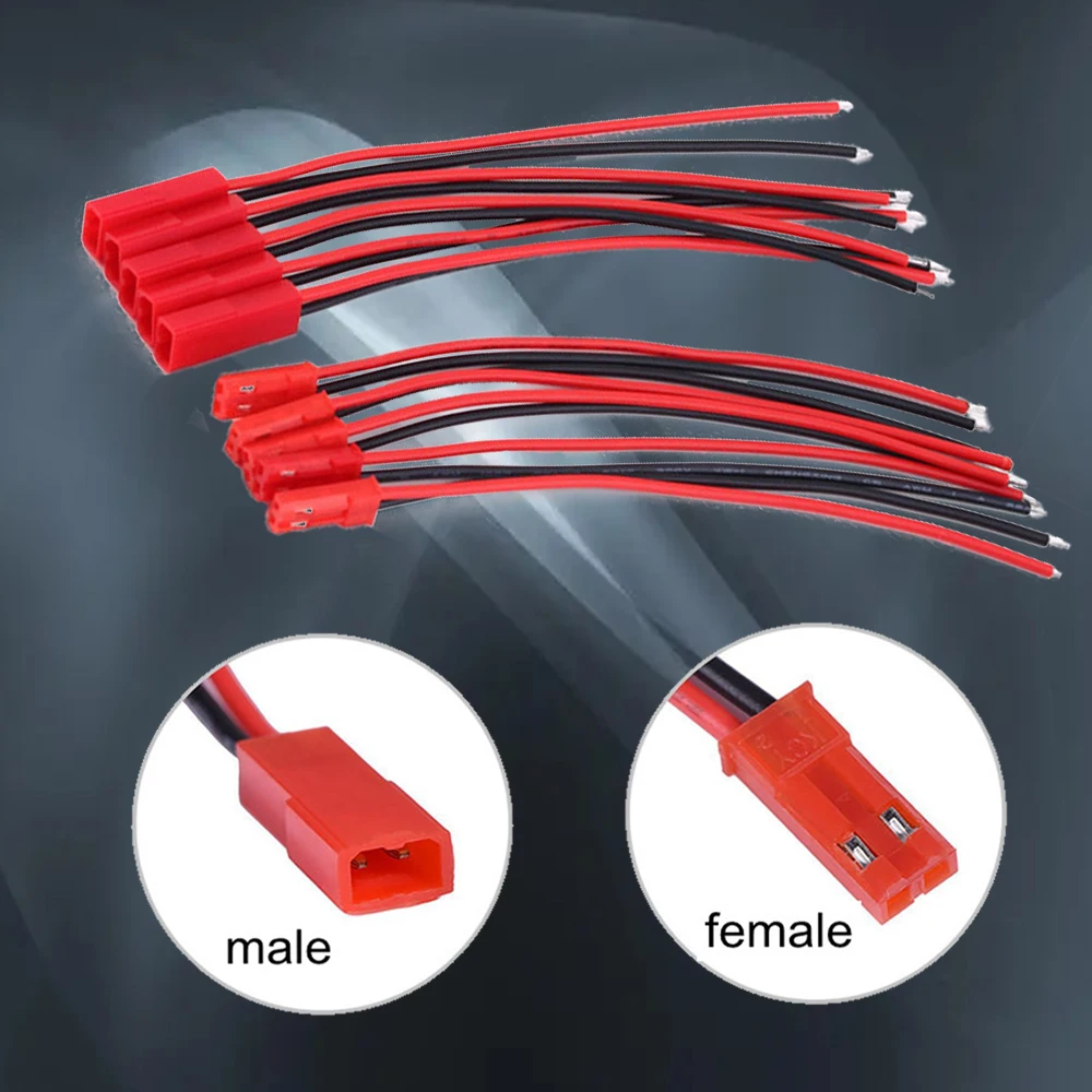 20 pcs/10 pairs 10 cm 22AWG suave silicona alambre JST pigtail conector hembra macho  RC Lipo battery enchufe del cable
