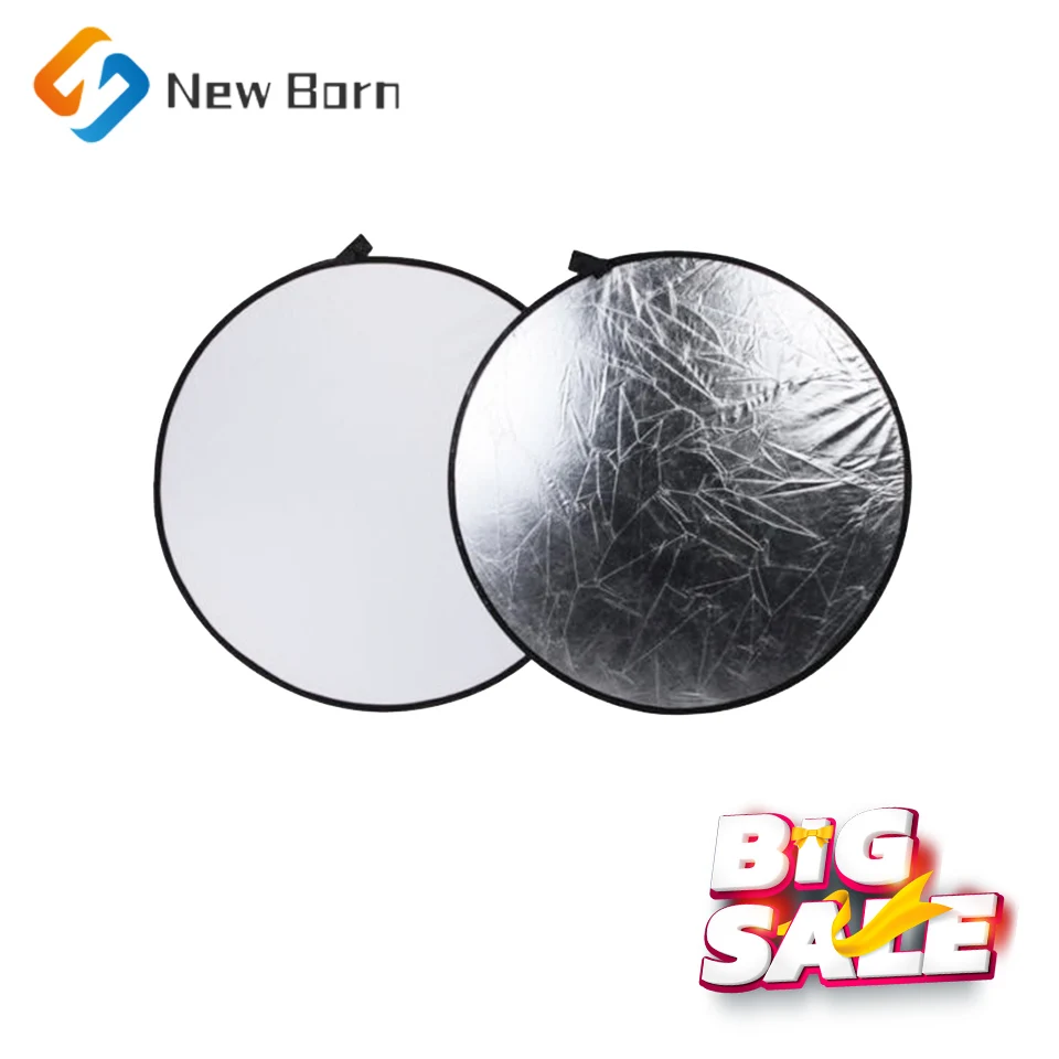 60 см 2 в 1 серебристый/белый складной фотоотражатель