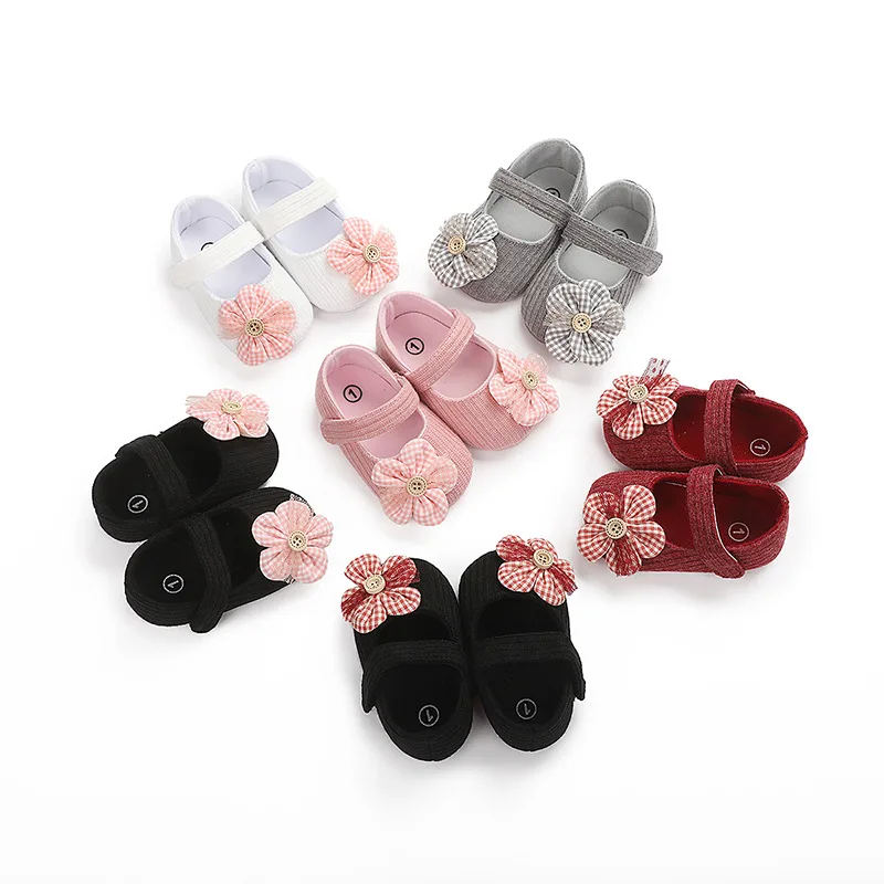 

Cute Baby Girls Flower Shoes Princess Cotton Soft Sole Bottom Anti-slip 0-18M Infant Toddler Kids Shoe
