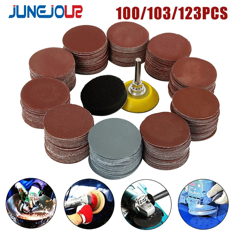 

103/123pcs Sandpaper Disc Kit Polishing Wheel With Abrasive Polish Pad Plate For Rotary Sander Tool Sanding Paper Grinding Tool