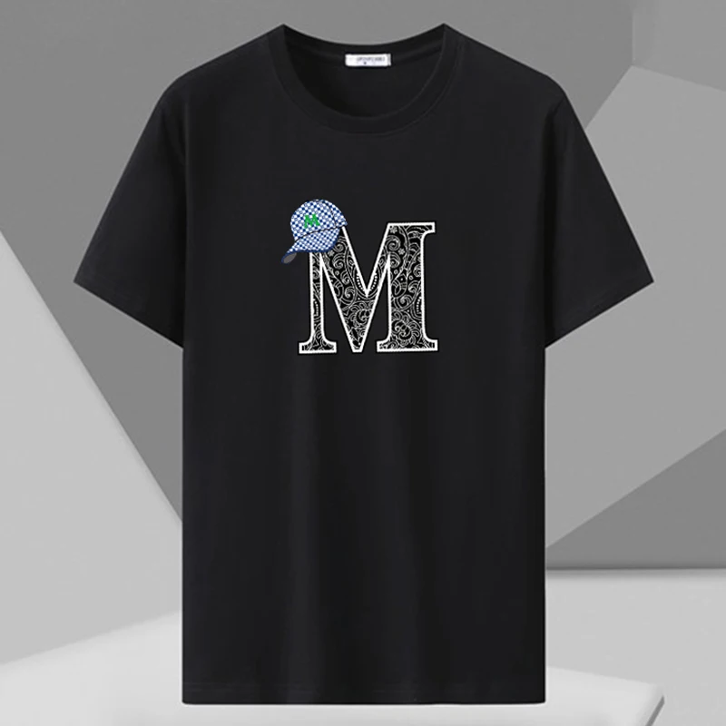 Мужская футболка с принтом размера плюс 110-180 кг свободная короткими рукавами