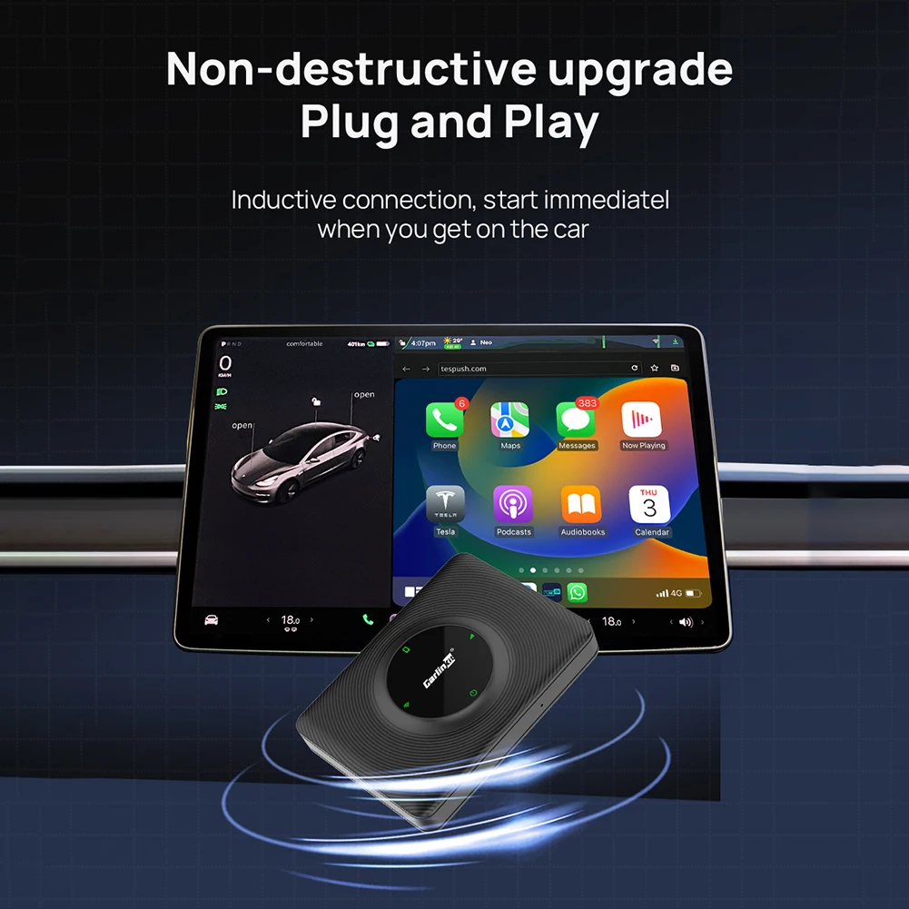 Адаптер CarlinKit Mini Carplay Беспроводной Wi-Fi Bluetooth для Tesla Model 3/ X/Y/S Apple CarPlay Dongle OTA