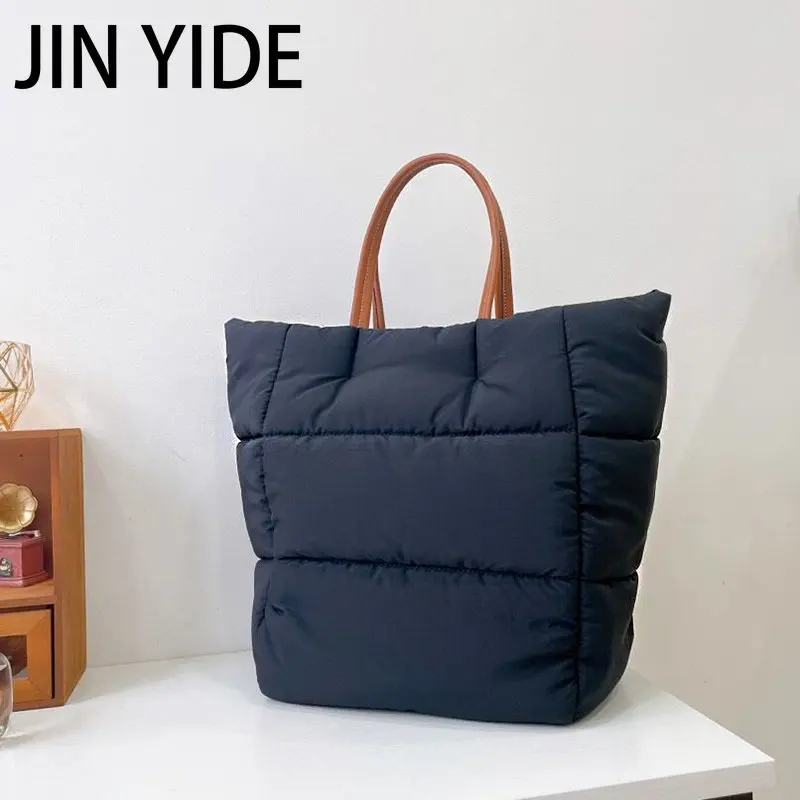 Fashion Nylon Padded Large Tote Bag Designer Quilted Women Handbags Luxury Down Cotton Puffy Bags Warm Winter Big Shopper Purses