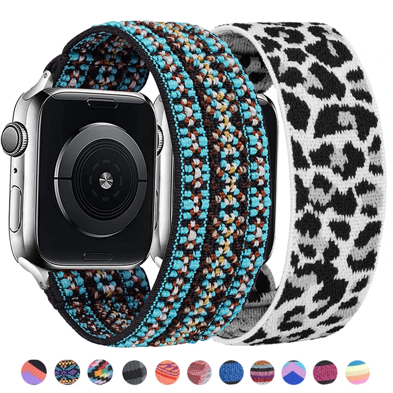 41mm 45mm Elastic Nylon Solo Loop Strap for Apple Watch Band 8 ultra 49mm 38/40mm 42mm 44mm Iwatch Series 7 SE 6 5 4 Replacement