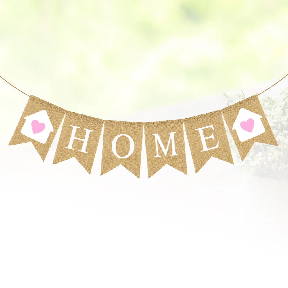 Ретро сердце домашний дизайн баннер из мешковины креативная гирлянда с