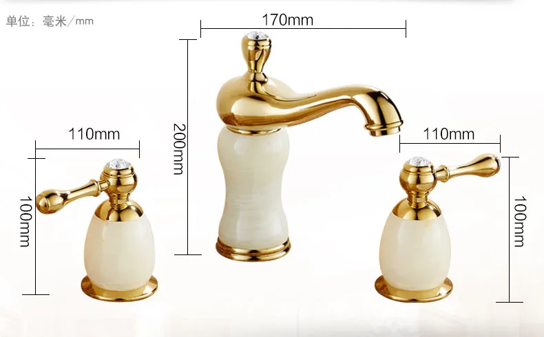 Античный смеситель для ванной комнаты под розовое золото с рисунком WitJade