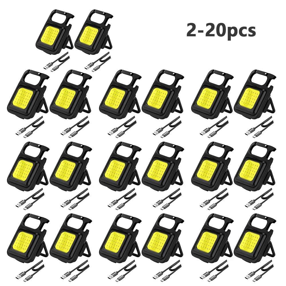 

NEW Mini LED Working Light USB Charge Pocket Clip Portable LED Flashlight Outdoor Camping Emergency Flash Light Lamp With Box