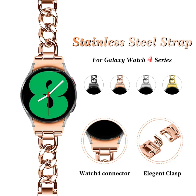 

20mm Stainless Steel Strap for Samsung Galaxy Watch 40mm 44mm Metal Watch Band for Galaxy Watch 4 Classic 42mm 46mm Bracelet
