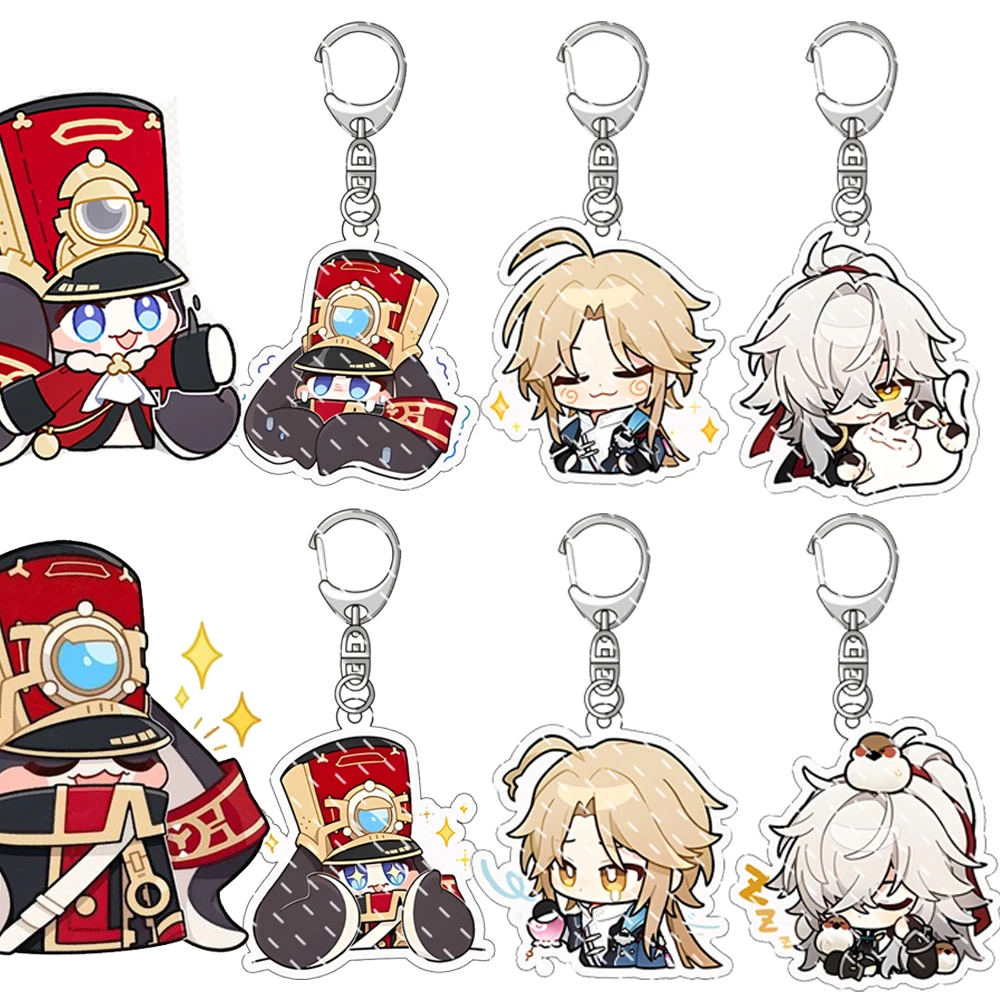

Game Honkai Star Rail Pamu Keychain Danheng Bailu Herta Pela Clara Figure Cosplay Acrylic Keyring Fashion Bag Phone Accessories