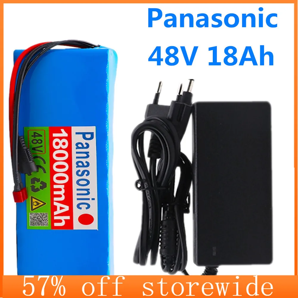 

Panasonic e-bike battery 48v 18ah Lithium-ion battery pack conversion kit 1200w electric bicycle battery with BMS + charger