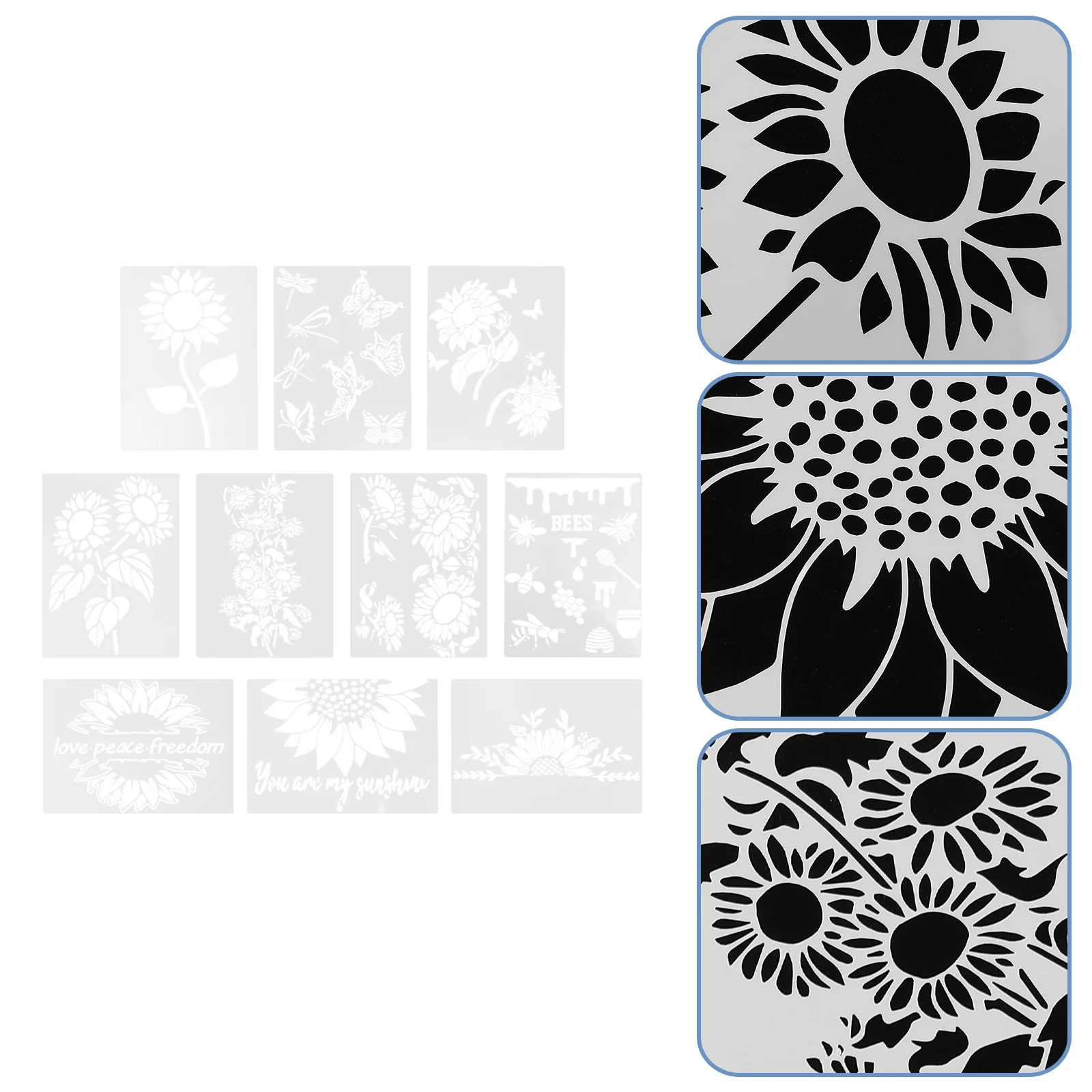 

Painting Hollow Out Template Plants Stencils Canvas Reusable Sunflower Printing