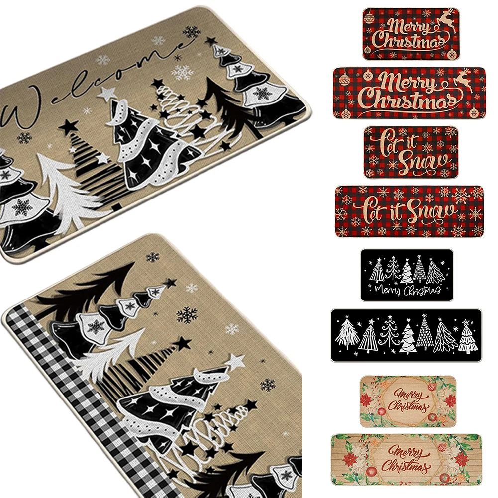 Рождественский коврик Добро пожаловать зимняя рождественская елка нескользящий