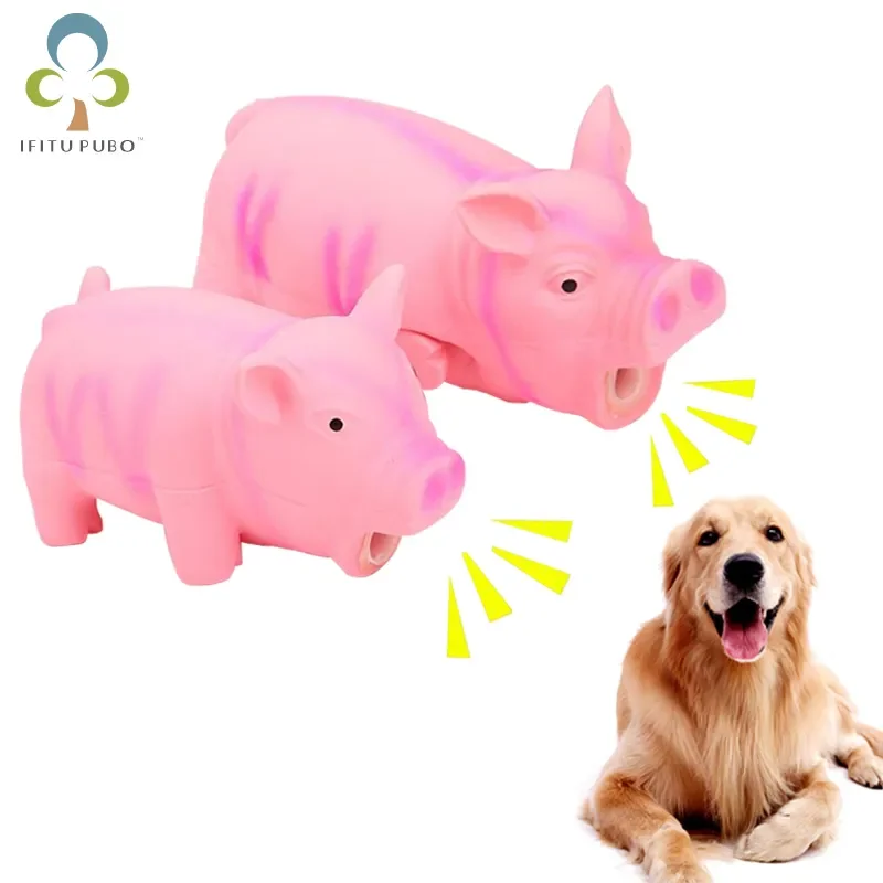 

NEW 1Pc Cute Rubber Sound Pig Grunting Squeak Latex Pet Chew Toys for Dog Squeaker Chew Training Puppy Supplies Pet Products GYH