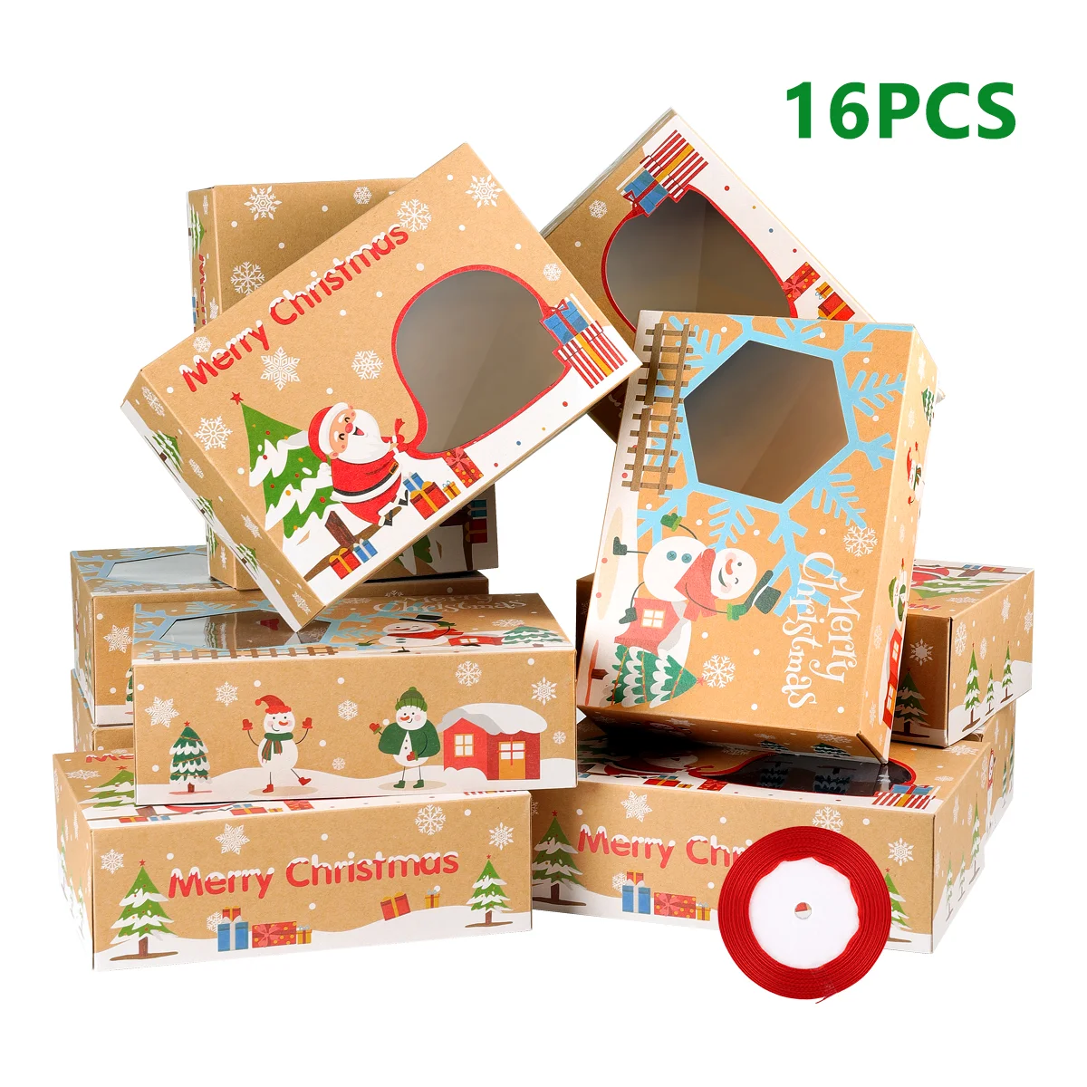 

16pcs Christmas Goodie Boxes Candy Boxes Packaging Candy Box Variety Pack Christmas Treat Boxes Packaging Box