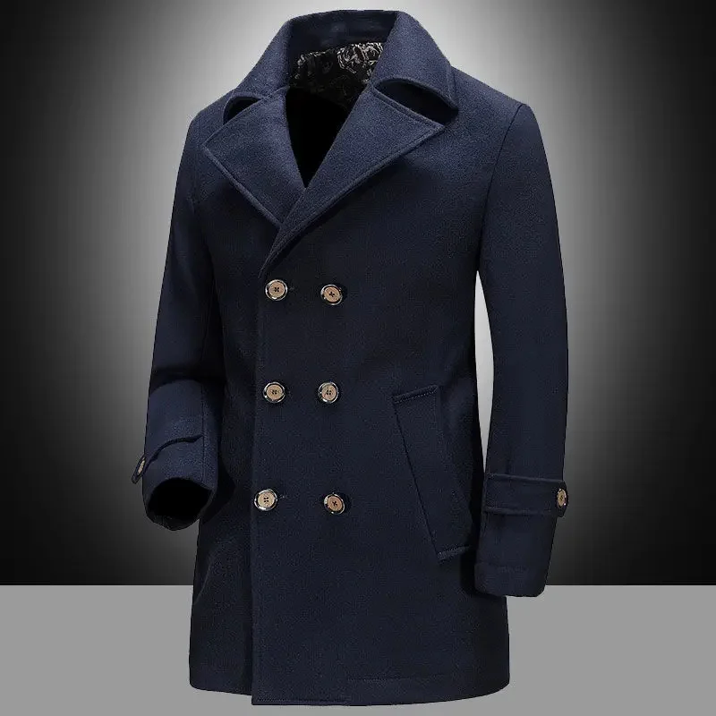 

Мужская приталенная деловая куртка с длинным рукавом, новинка осень-зима 2023, шерстяные куртки, шерстяной Блейзер, однотонные пальто на пуговицах, повседневная одежда для мужчин