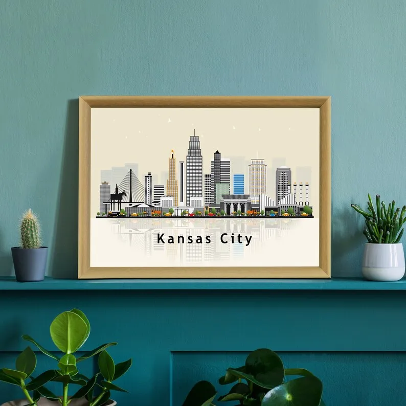 Современный абстрактный постер путешествия города городской пейзаж