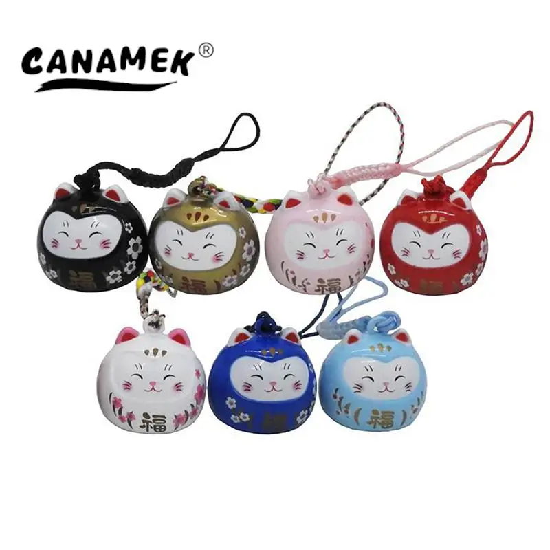 

1pc 7 Designs Colorful Copper Cute Smile Cat Open Bells Pendant Handmade Party DIY Crafts Creative Cat Cells Hanging Accessories
