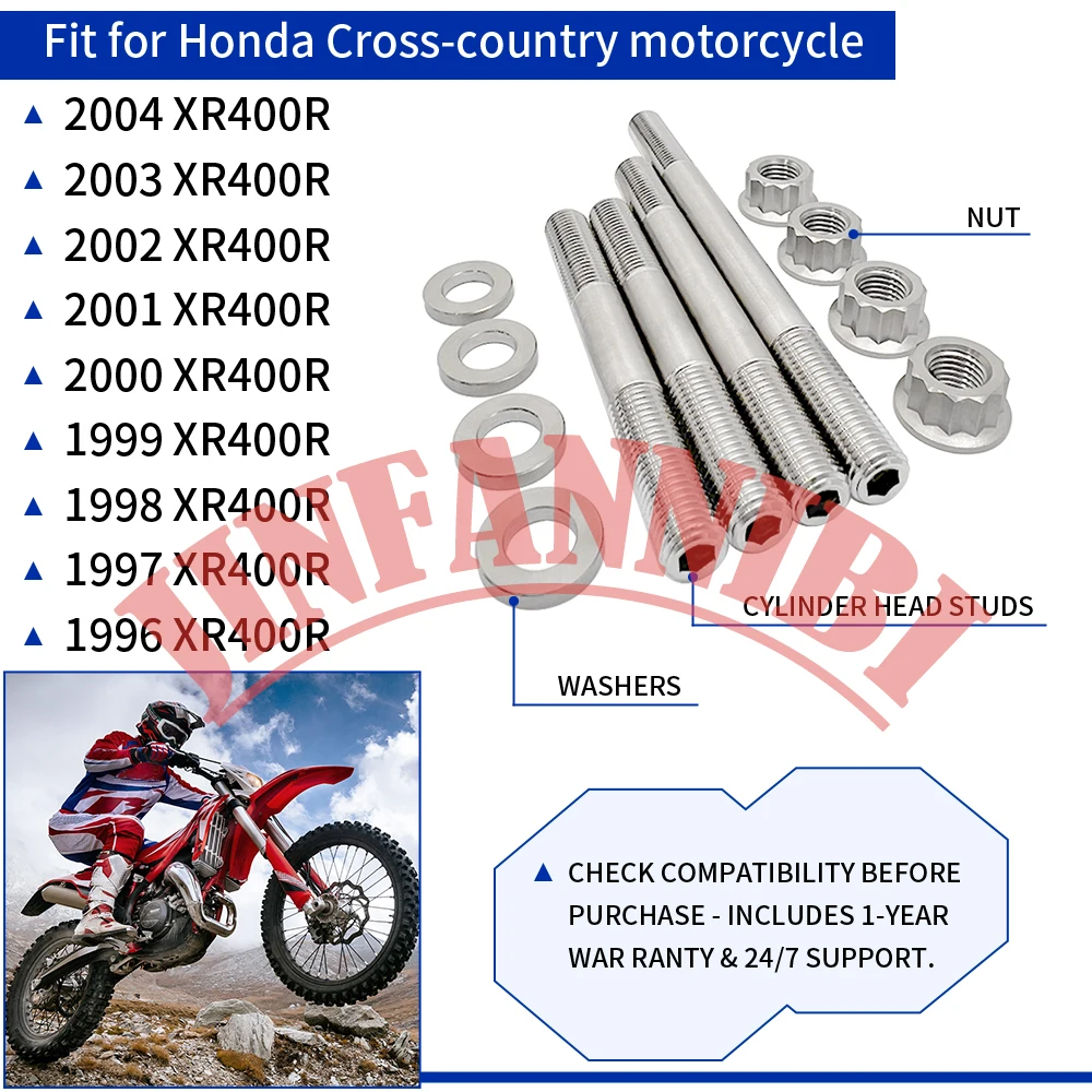 Шпильки головки блока цилиндров комплект титановых гаек болтов Ti для Honda TRX400EX