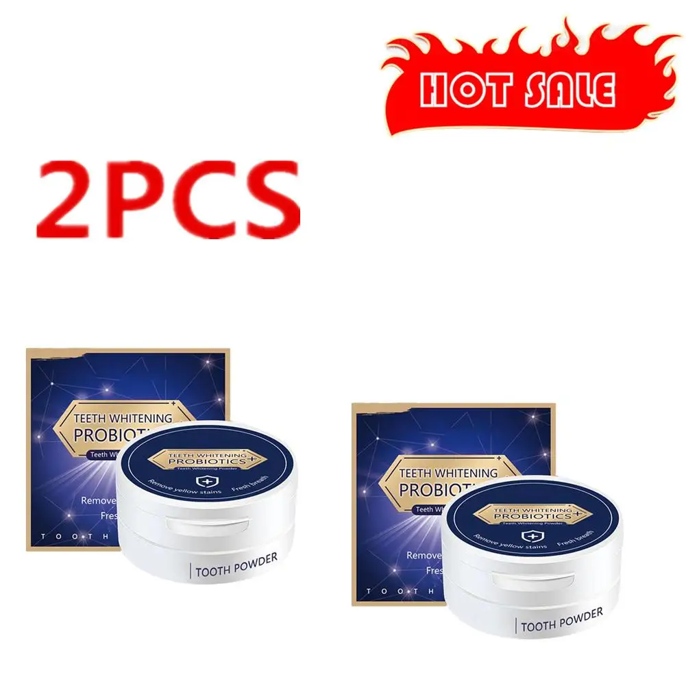 

2pcs Teeth Whitening Powder Tooth Powder Stain Rem For Tooth Whitening Effective Remover Stains From Coffee, Smoking 50g