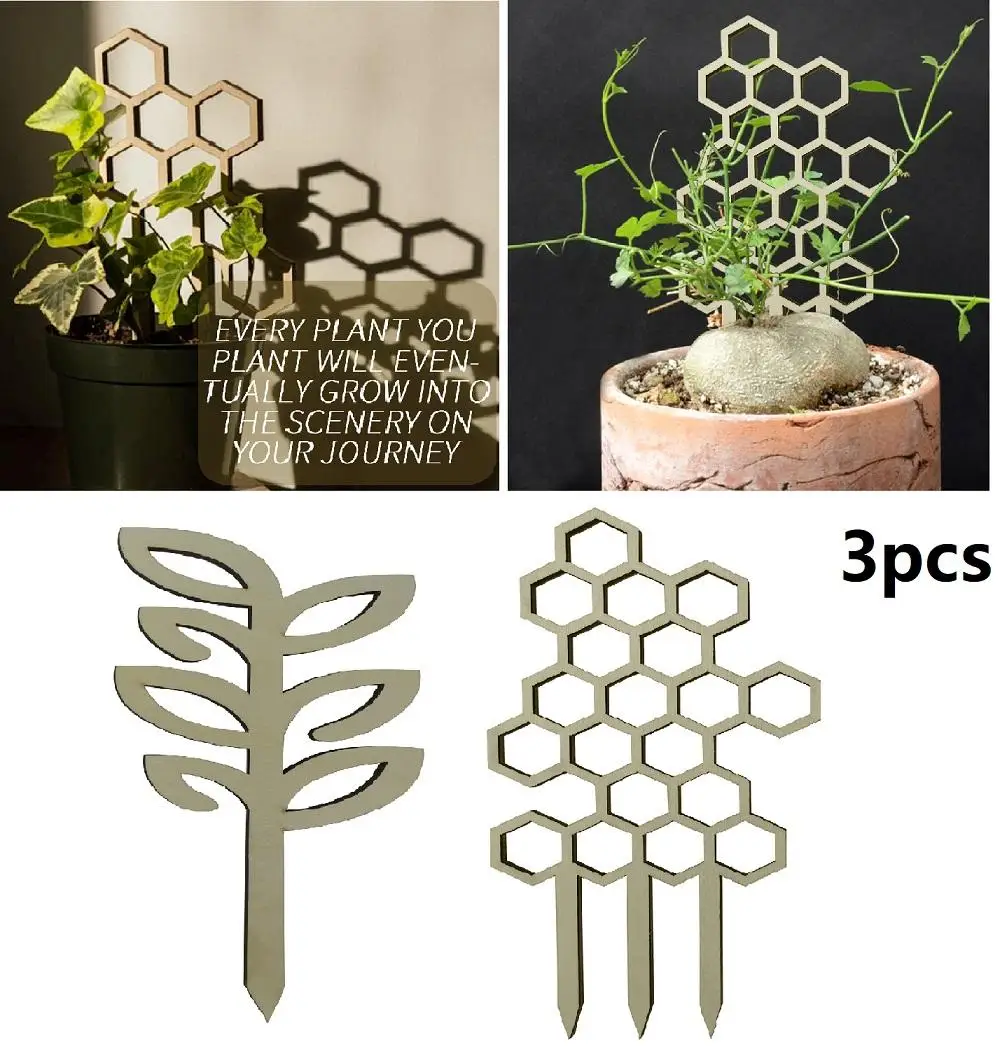 

3Pcs Wood Plant Support Trellis Plants Flower Pot Plant Support Garden Yard Potted Climbing Plants Flower Vegetables Vine Rack