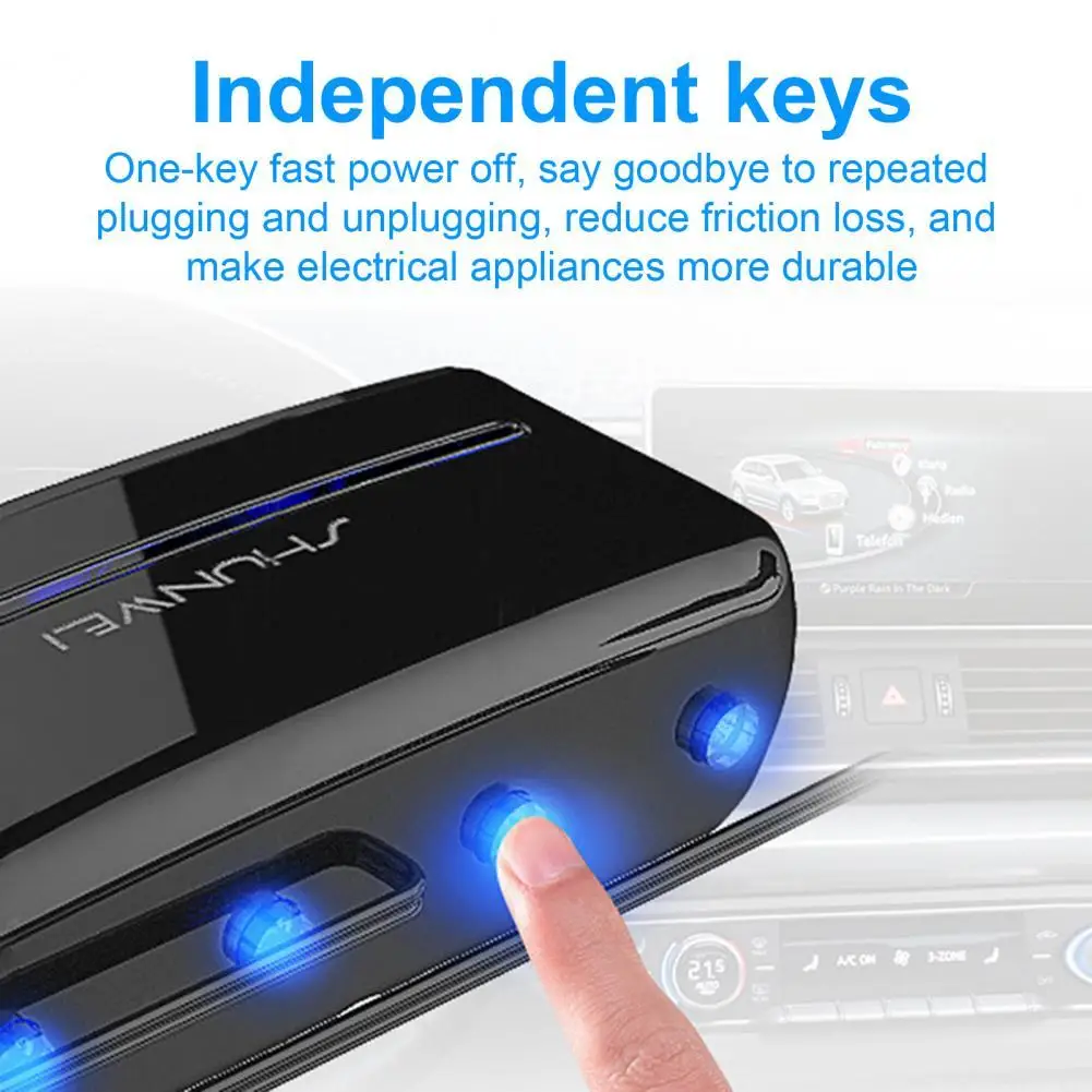 

Fast Charging Ultra-compact Three Cigarette Ignition Socket Car Charger for SUV