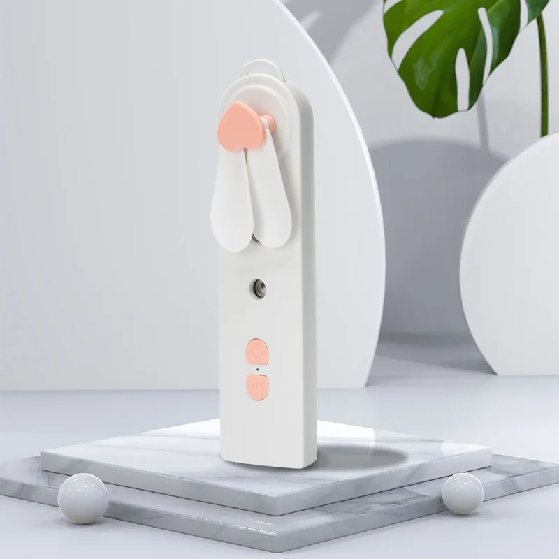 

4w Long Endurance Portable Mini Fan Low Power Consumption Handheld Fan Water Spray Usb Mist Fans Household Accessories Abs White